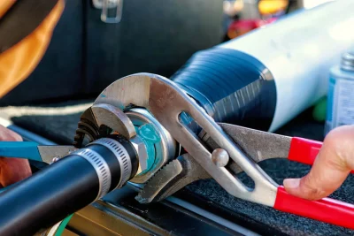 Pipe repair service using professional plumbing tools in Fort Walton Beach, Florida